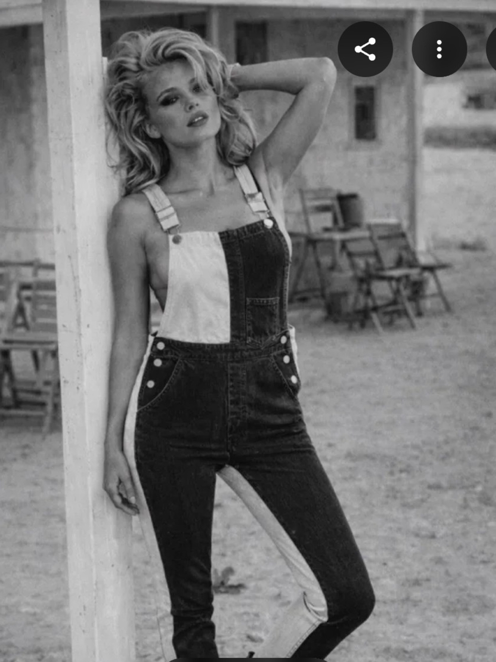 Guess Jeans Two-tone Black And Cream Colour Black Slim Overalls Sz28 90's Style.